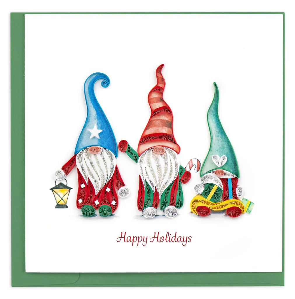 Holiday Gnomes Quilling Card