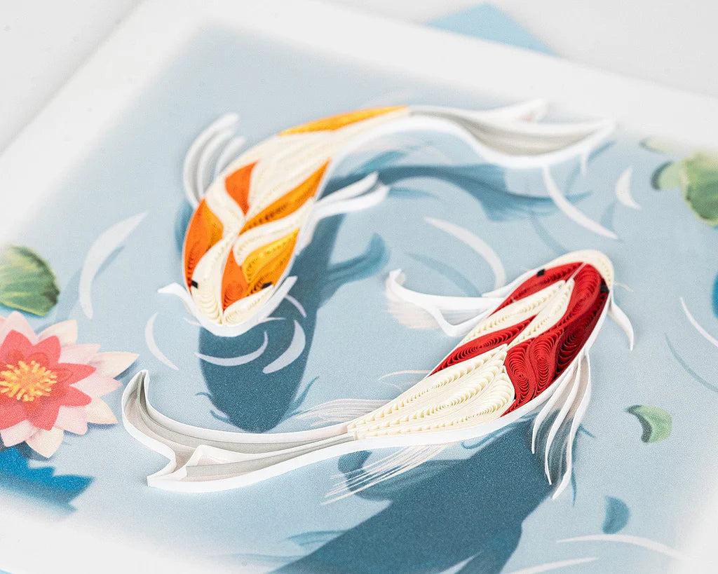 Two Koi Fish Quilling Card