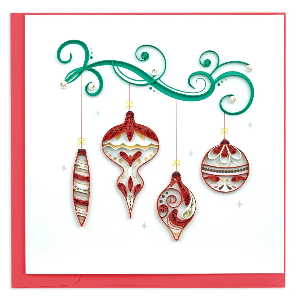 Quilling Cards - Red Ornaments