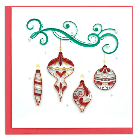 Quilling Cards - Red Ornaments