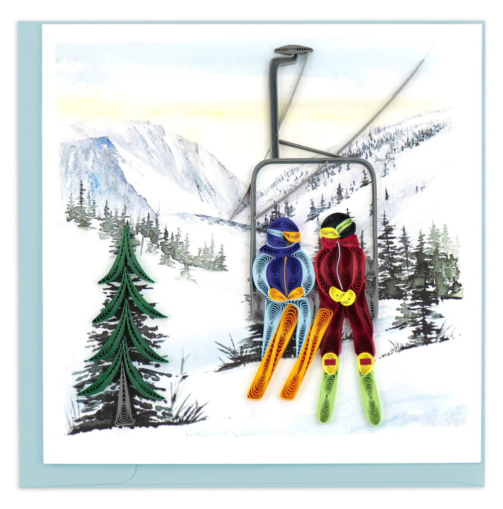 Quilling Cards - Skiing