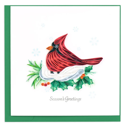 Quilling Cards - Snowy Cardinal