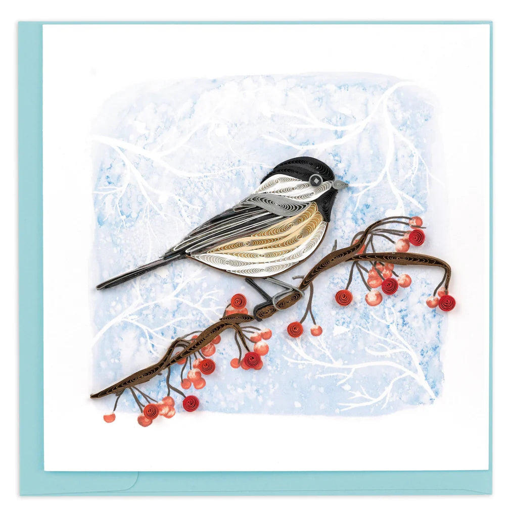 Quilling Cards - Winter Chickadee