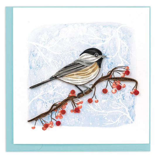 Quilling Cards - Winter Chickadee