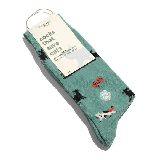 Socks that Save Cats (Green) - Small