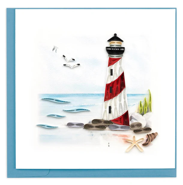Quilling Card Red & White Lighthouse