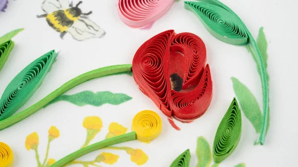Quilled Garden Heart Greeting Card